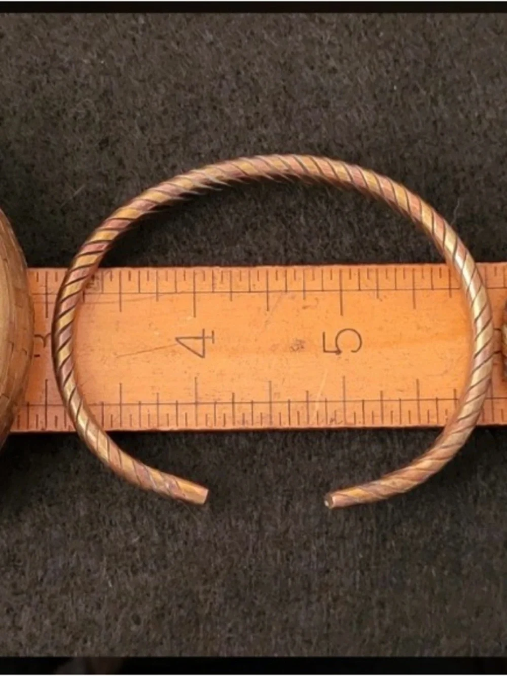 Vintage Copper bracelet lot of 2 Twist cuff Bracelets & a Woven Bangle 3 total